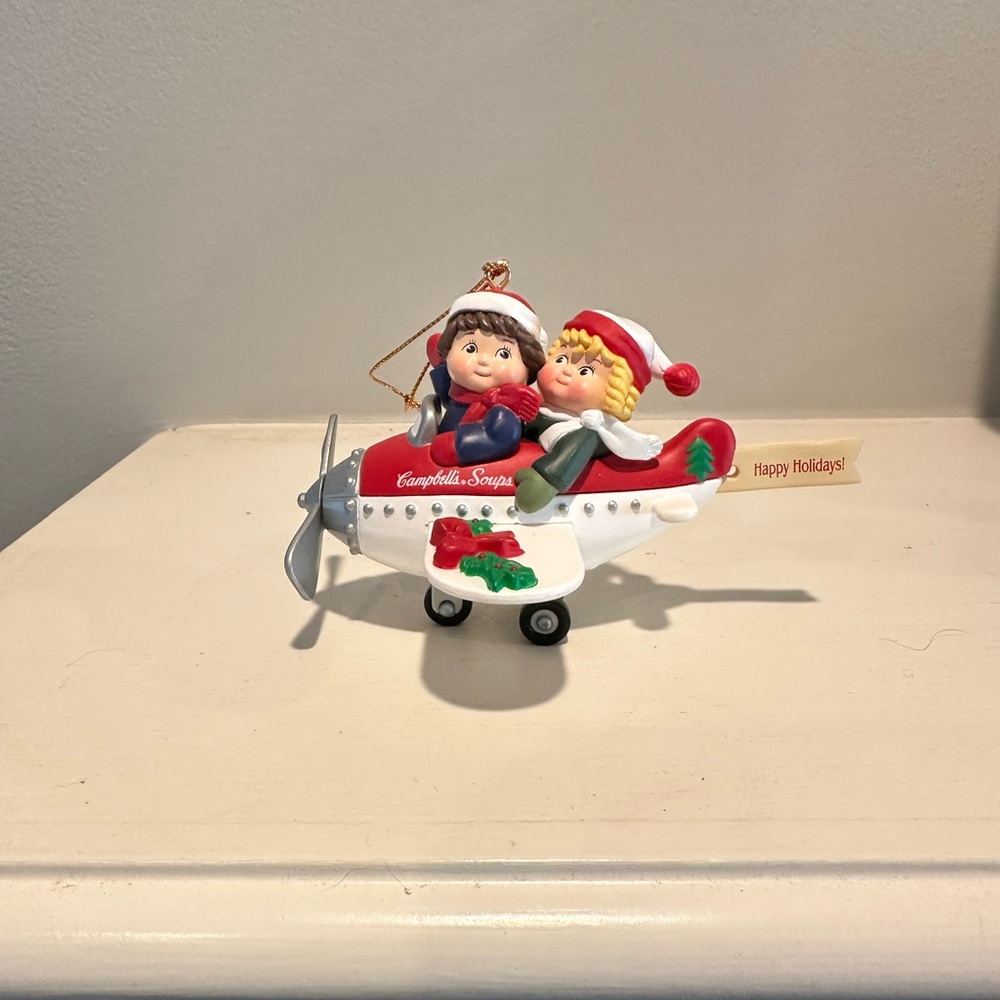 Vintage Campbell’s Soup airplane ornament